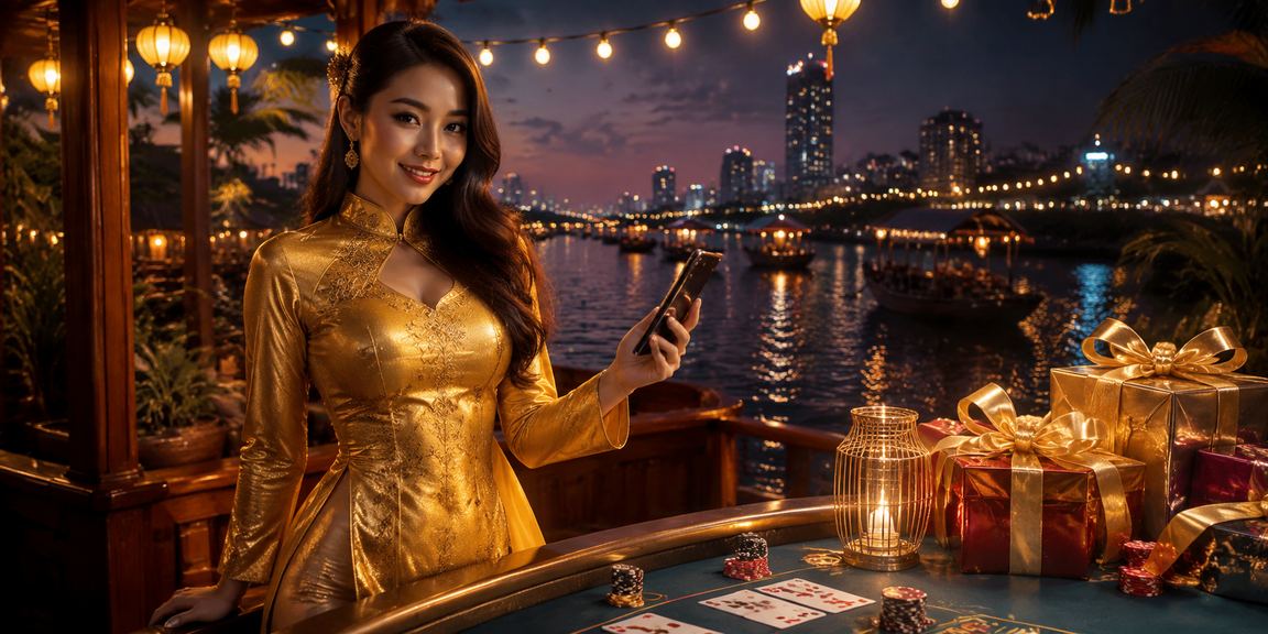 Người phụ nữ mặc áo dài chơi baccarat trực tuyến vùng Mekong